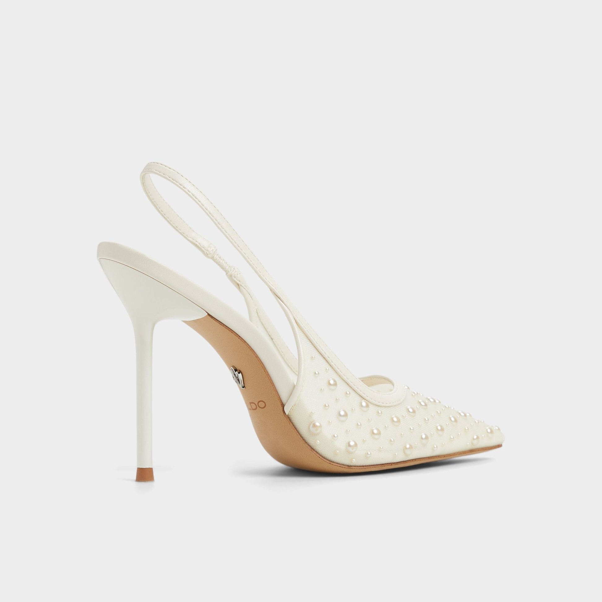 Pearlescent Other White Textile Mesh Women's Slingbacks - Slingback heel Aldo Other White