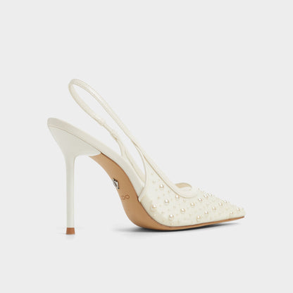 Pearlescent Other White Textile Mesh Women's Slingbacks - Slingback heel Aldo Other White