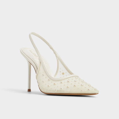 Pearlescent Other White Textile Mesh Women's Slingbacks - Slingback heel Aldo Other White