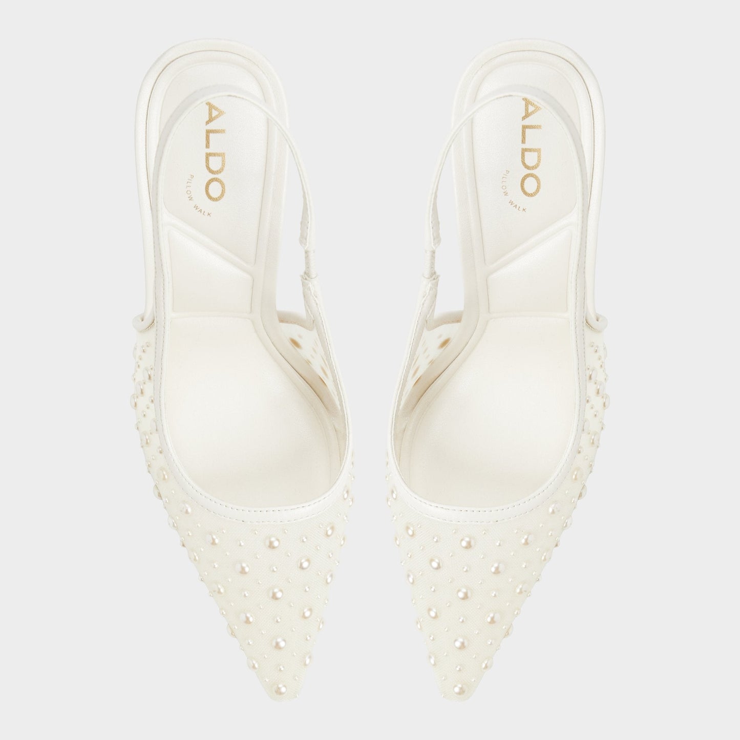 Pearlescent Other White Textile Mesh Women's Slingbacks - Slingback heel Aldo Other White