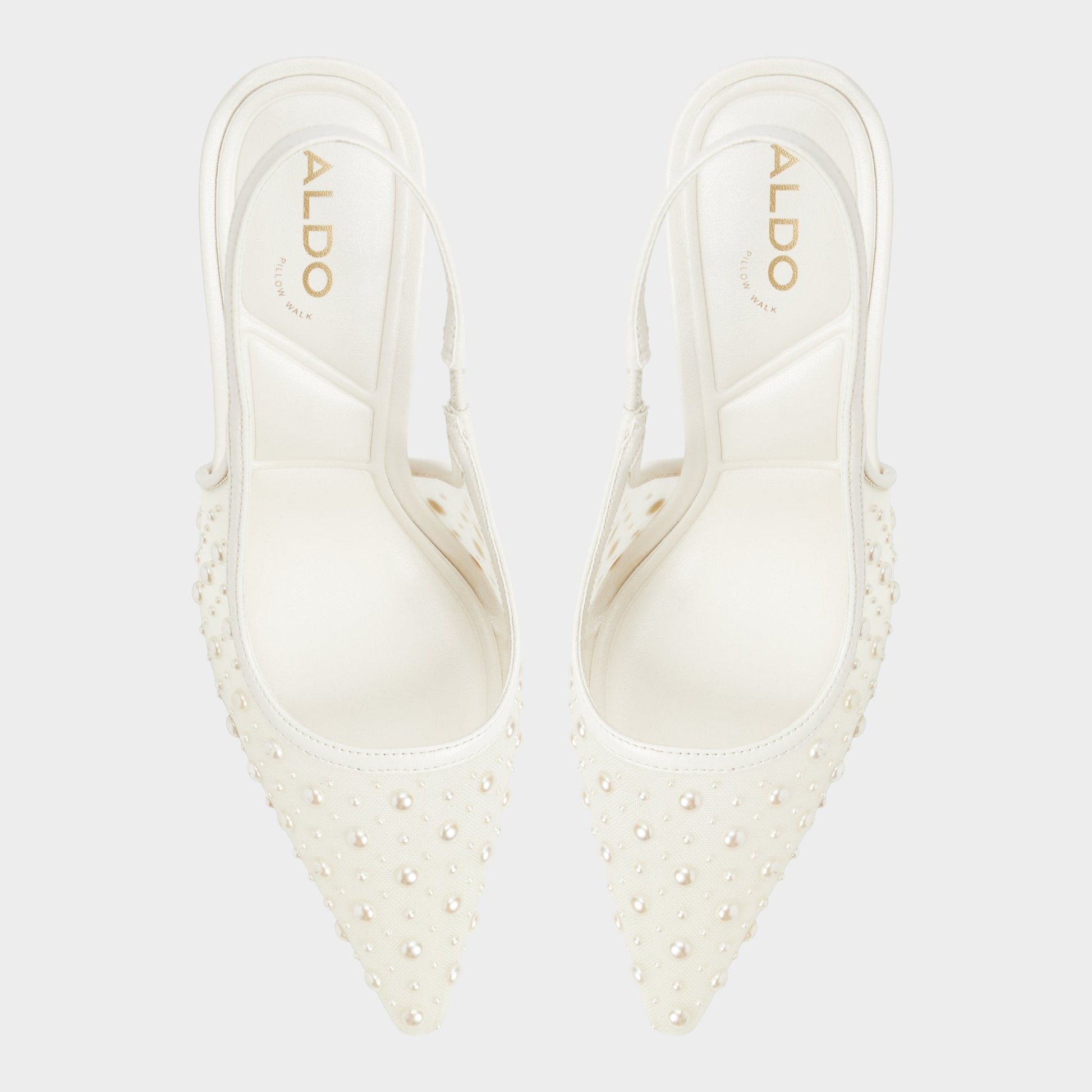 Pearlescent Other White Textile Mesh Women's Slingbacks - Slingback heel Aldo Other White