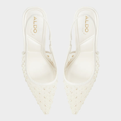 Pearlescent Other White Textile Mesh Women's Slingbacks - Slingback heel Aldo Other White
