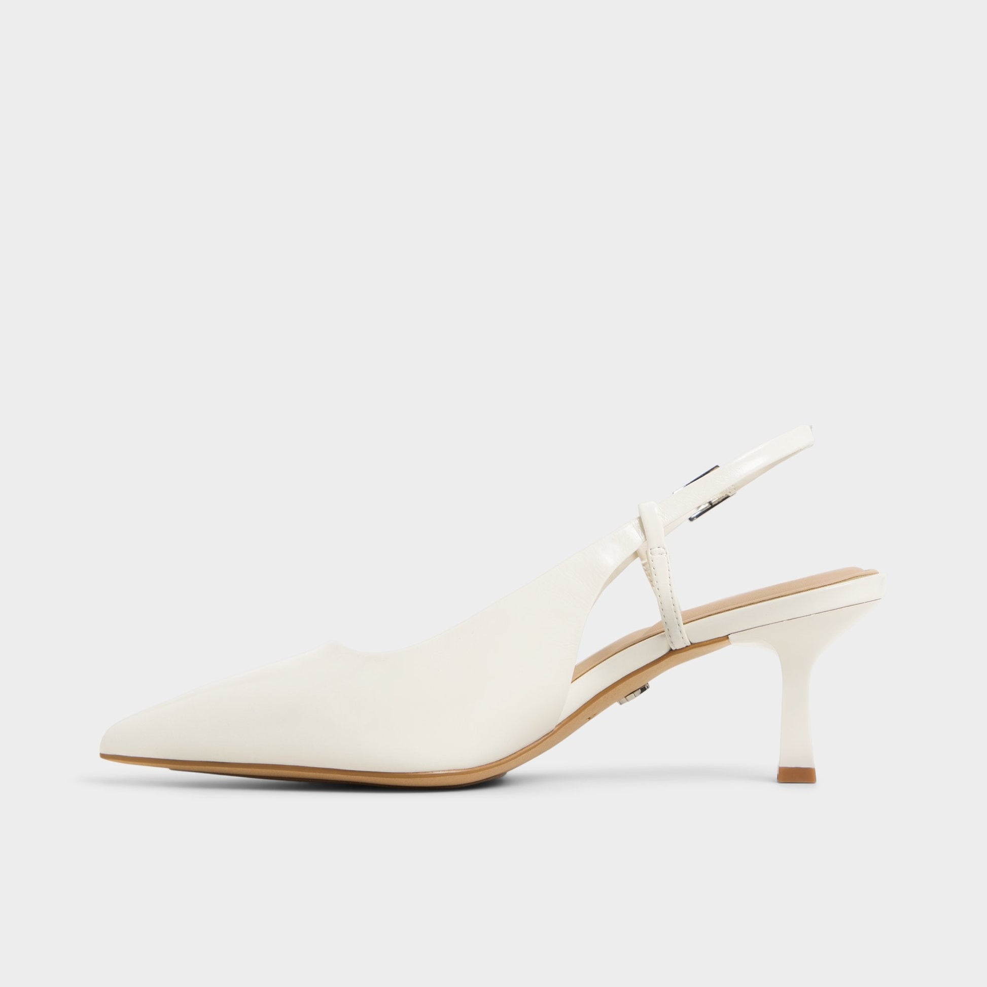 Adan in White Bone - Slingback heel, Kitten heel Aldo White/bone