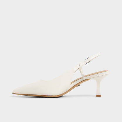 Adan in White Bone - Slingback heel, Kitten heel Aldo White/bone
