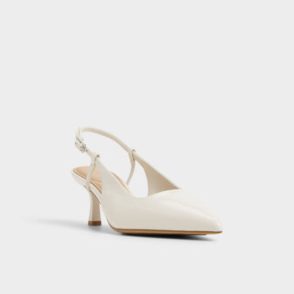 Adan in White Bone - Slingback heel, Kitten heel Aldo White/bone