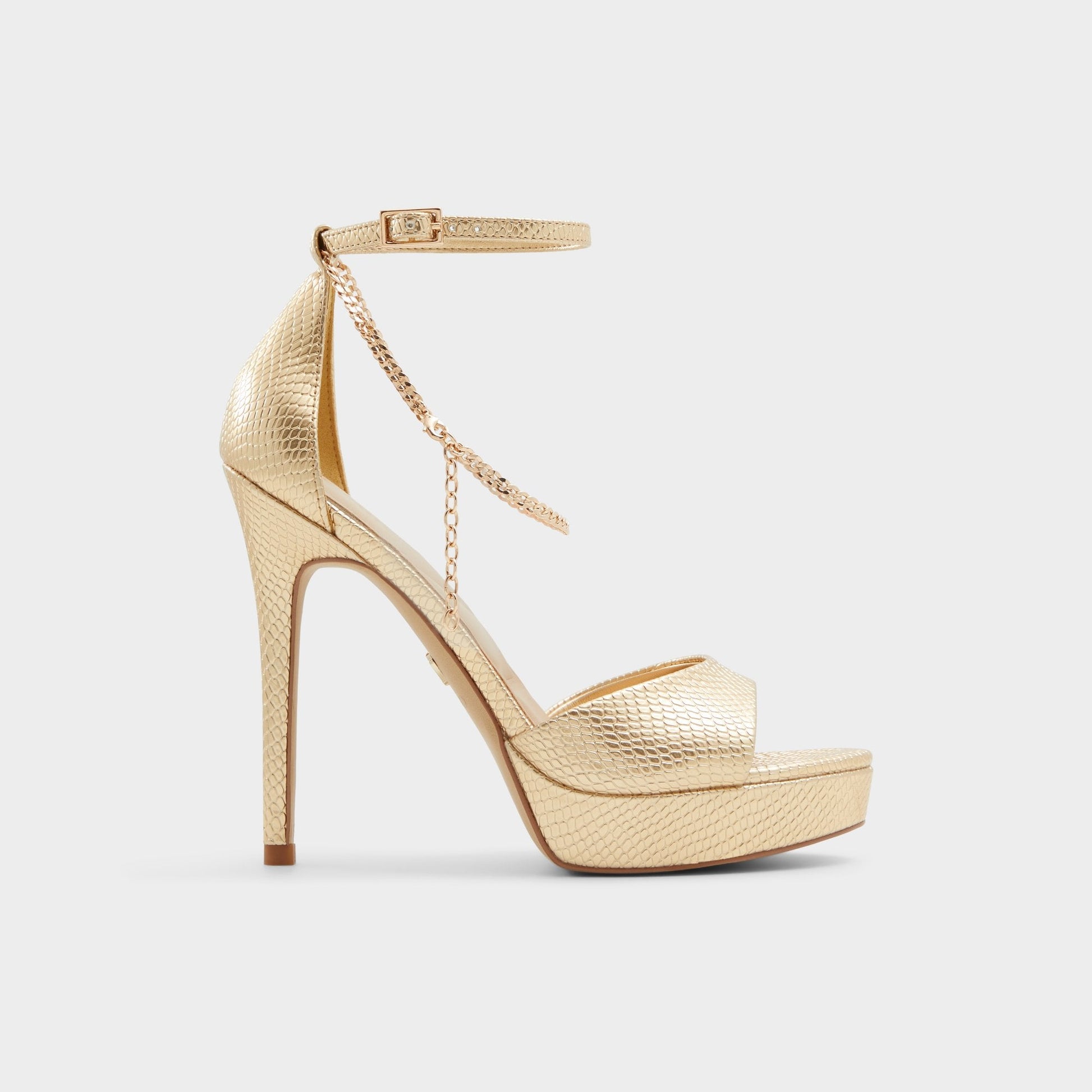 Afumeth Gold Women's Platform sandals - Strappy heeled sandal, Stiletto platform Aldo Gold