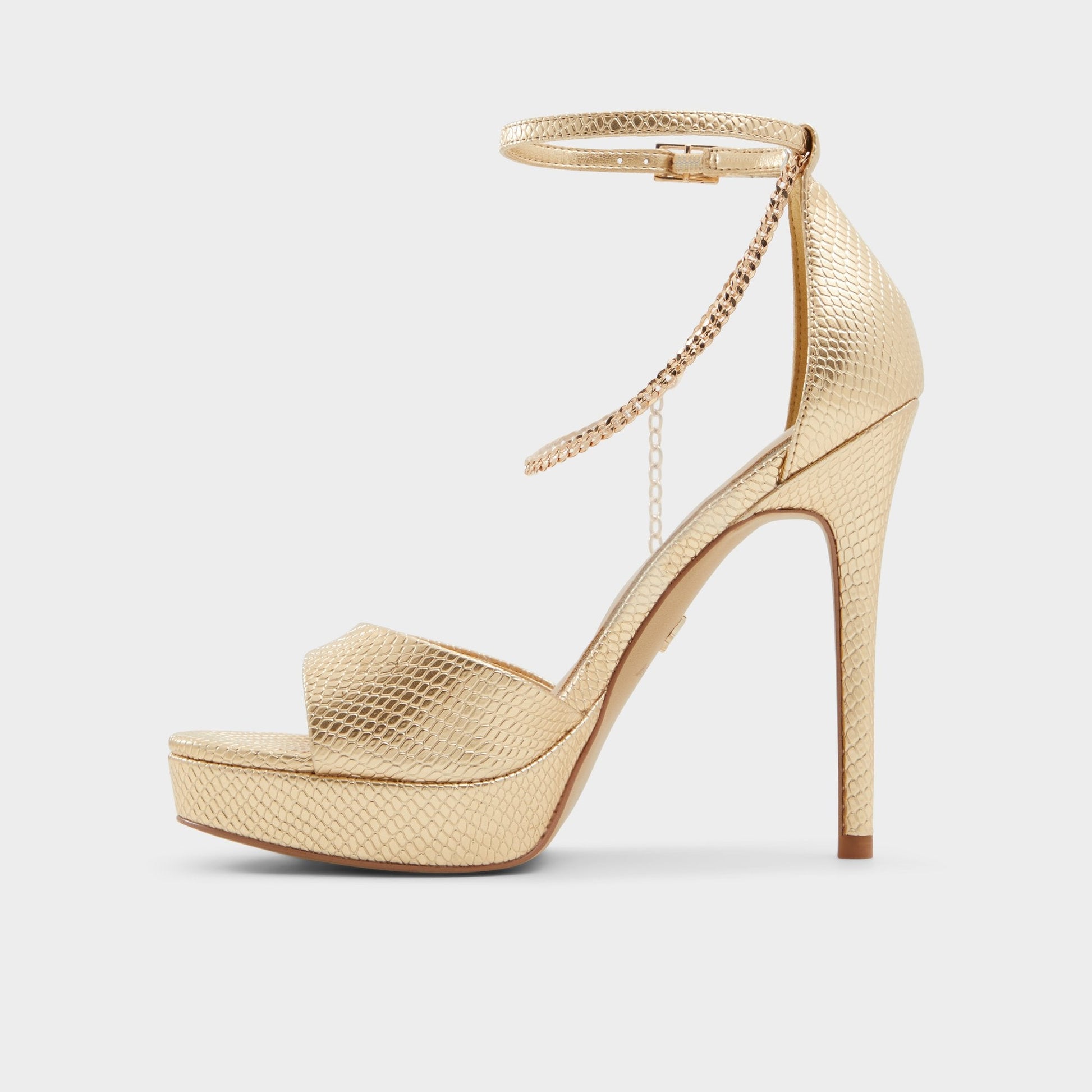 Afumeth Gold Women's Platform sandals - Strappy heeled sandal, Stiletto platform Aldo Gold