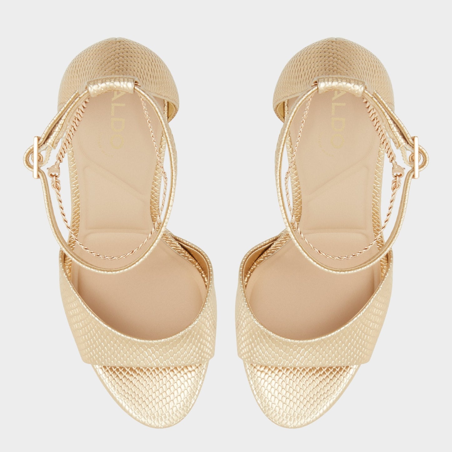 Afumeth Gold Women's Platform sandals - Strappy heeled sandal, Stiletto platform Aldo Gold