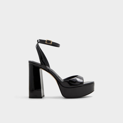 Valoria Black Women's Platform sandals - Strappy heeled sandal, Platform Aldo Black