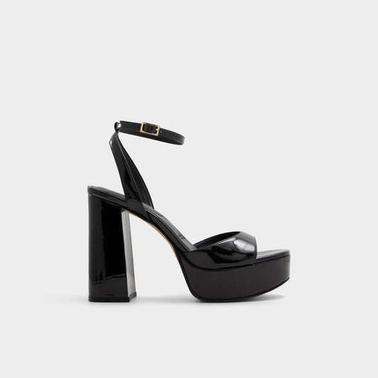 Valoria Black Women's Platform sandals - Strappy heeled sandal, Platform Aldo Black