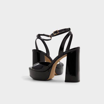 Valoria Black Women's Platform sandals - Strappy heeled sandal, Platform Aldo Black