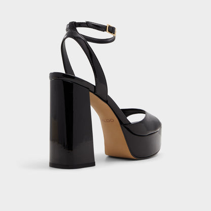 Valoria Black Women's Platform sandals - Strappy heeled sandal, Platform Aldo Black