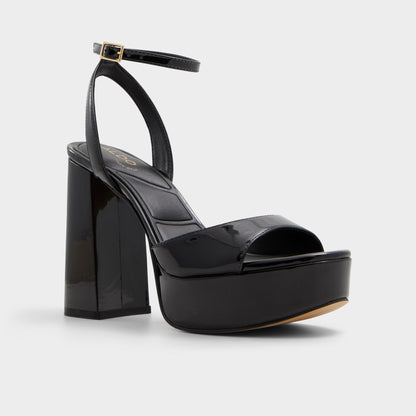 Valoria Black Women's Platform sandals - Strappy heeled sandal, Platform Aldo Black