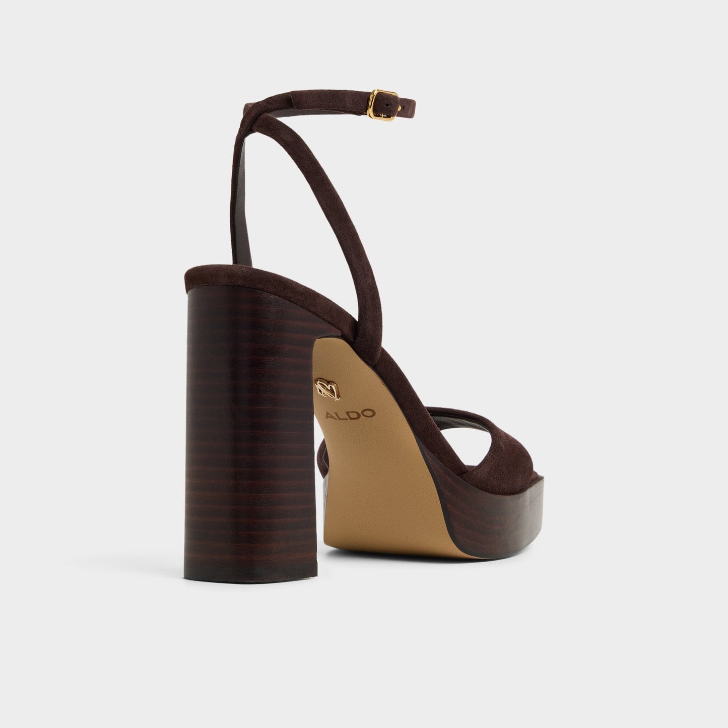 Lothon Dark Brown Women's Platform sandals - Strappy heeled sandal, Platform Aldo Dark brown
