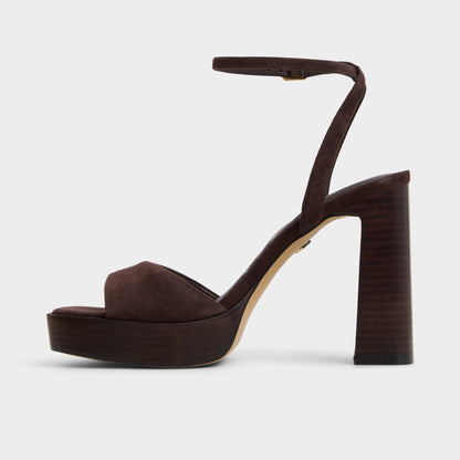 Lothon Dark Brown Women's Platform sandals - Strappy heeled sandal, Platform Aldo Dark brown