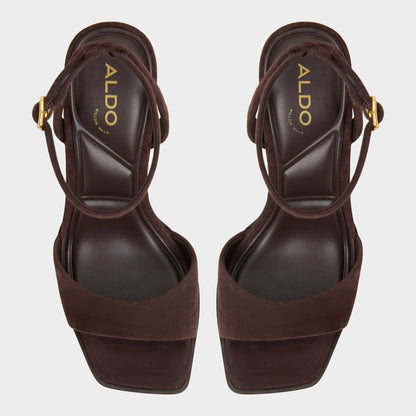 Lothon Dark Brown Women's Platform sandals - Strappy heeled sandal, Platform Aldo Dark brown