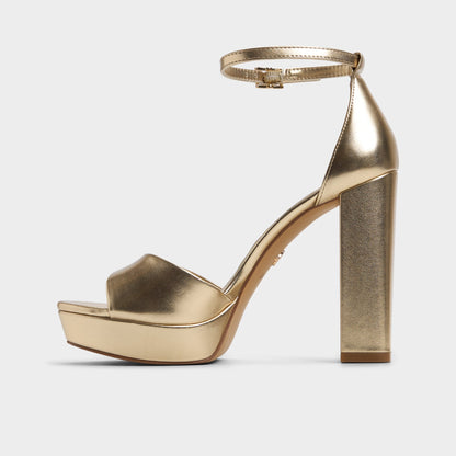 Enaegyn 2.0 in Gold - Strappy heeled sandal, Platform Aldo Gold