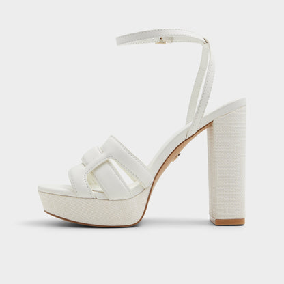 Valaberel Open White Women's Platform sandals - Strappy heeled sandal, Platform Aldo Open white