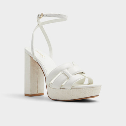 Valaberel Open White Women's Platform sandals - Strappy heeled sandal, Platform Aldo Open white