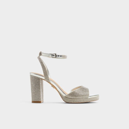 Alluring Silver Women's Iridescent metallics - Strappy heeled sandal, Platform Aldo Silver