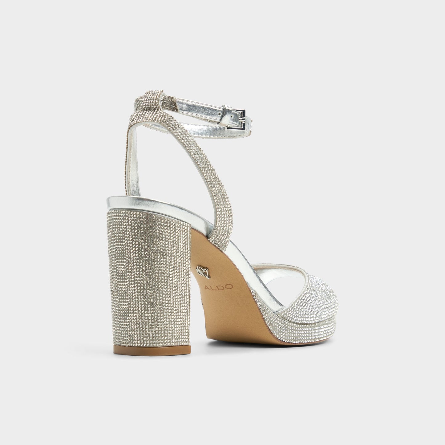 Alluring Silver Women's Iridescent metallics - Strappy heeled sandal, Platform Aldo Silver