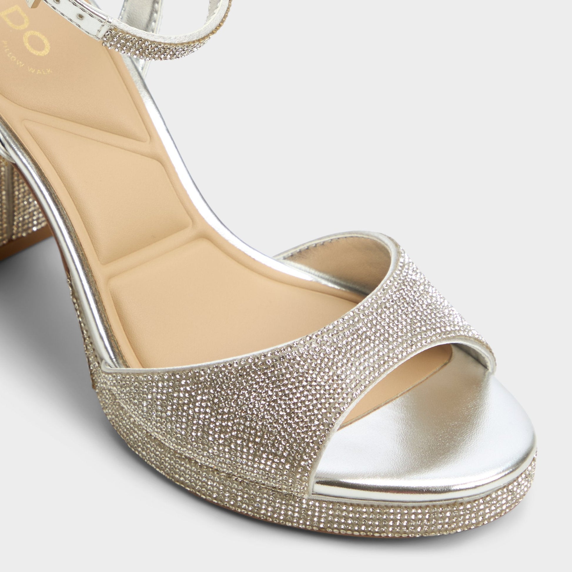 Alluring Silver Women's Iridescent metallics - Strappy heeled sandal, Platform Aldo Silver