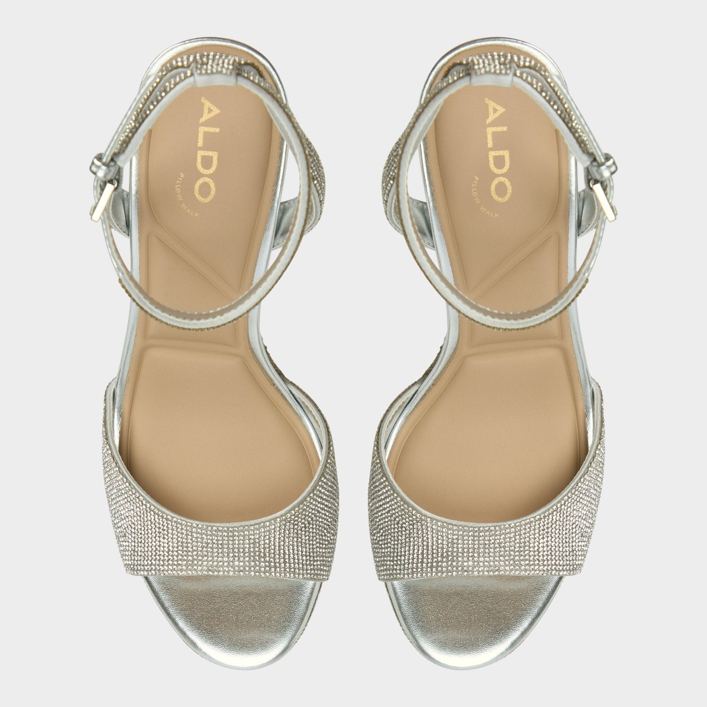 Alluring Silver Women's Iridescent metallics - Strappy heeled sandal, Platform Aldo Silver