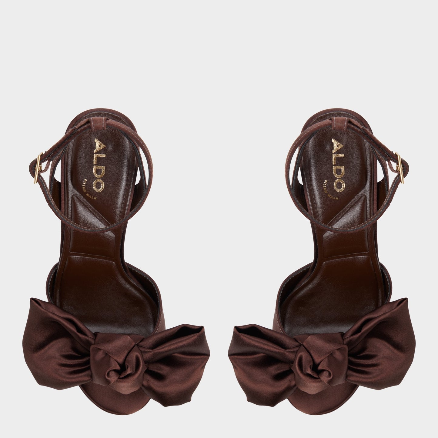 Luscious in Dark Brown - Strappy heeled sandal, Platform Aldo Dark brown