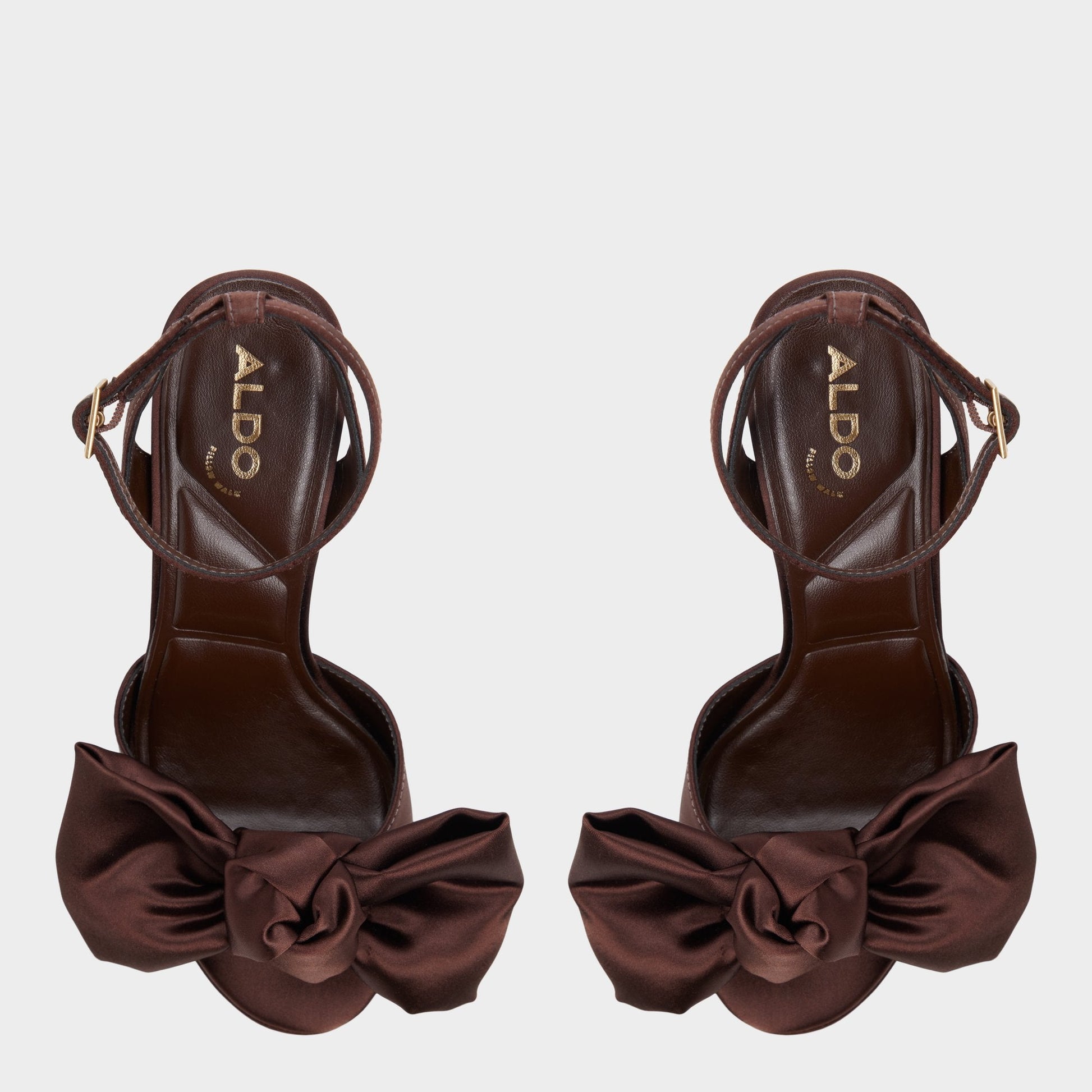 Luscious in Dark Brown - Strappy heeled sandal, Platform Aldo Dark brown