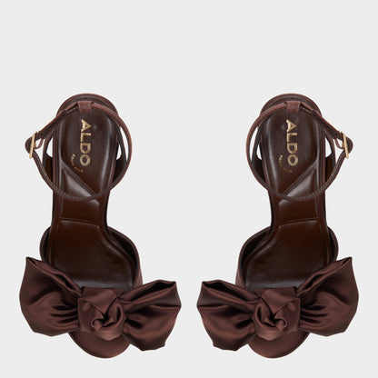 Luscious in Dark Brown - Strappy heeled sandal, Platform Aldo Dark brown