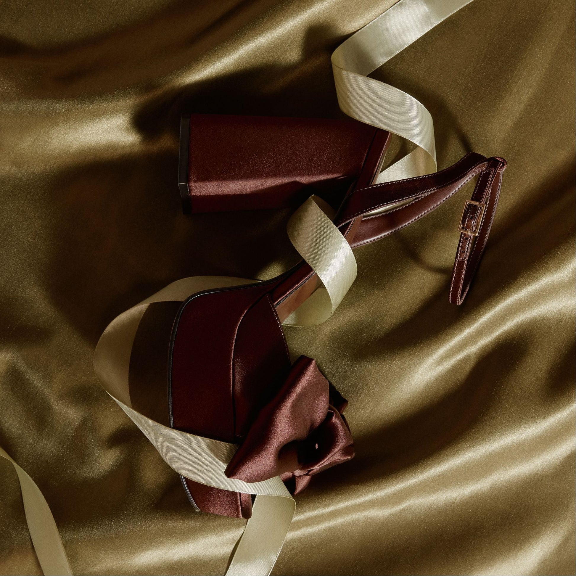 Luscious in Dark Brown - Strappy heeled sandal, Platform Aldo Dark brown