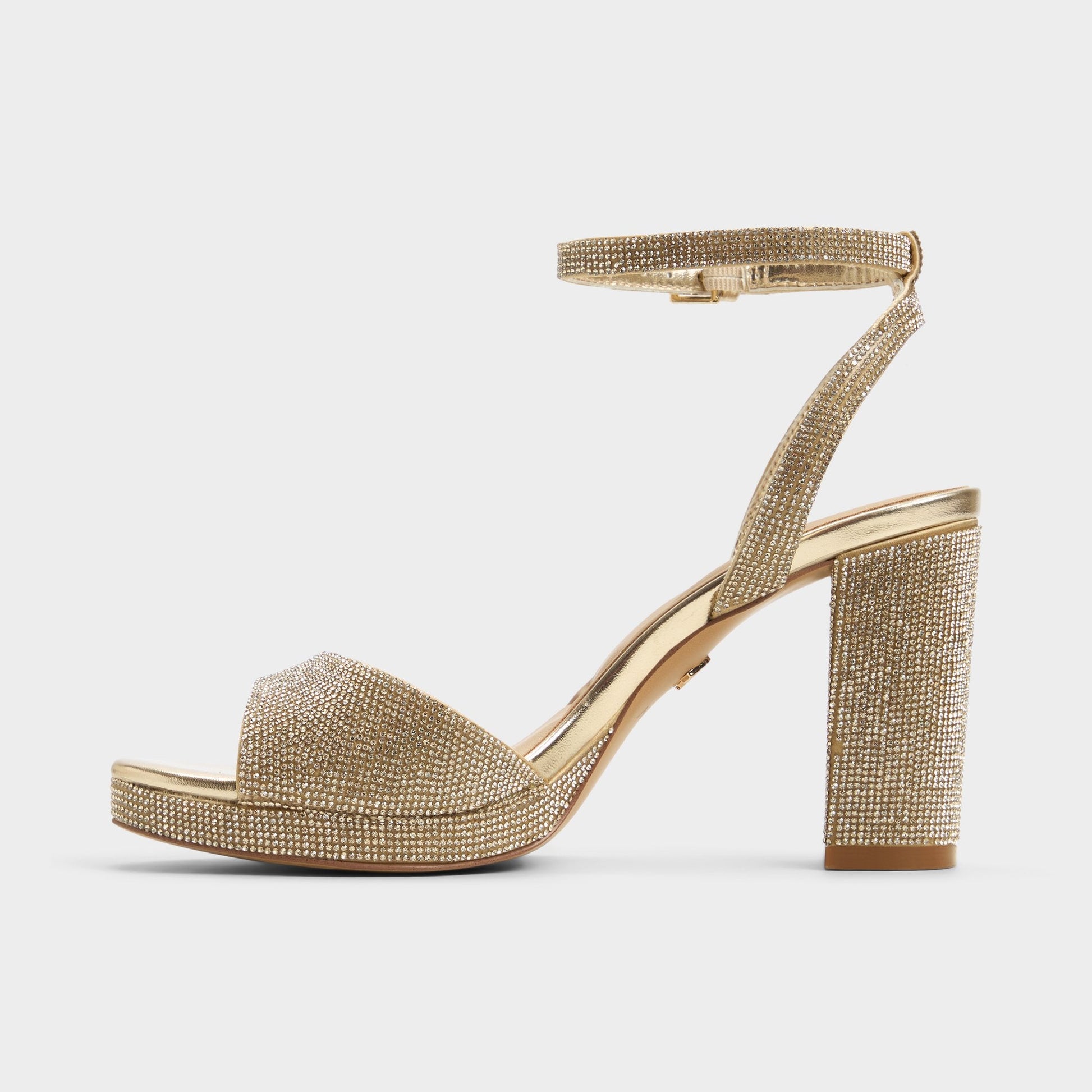 Alluring Champagne Women's Strappy sandals - Strappy heeled sandal, Platform Aldo Champagne