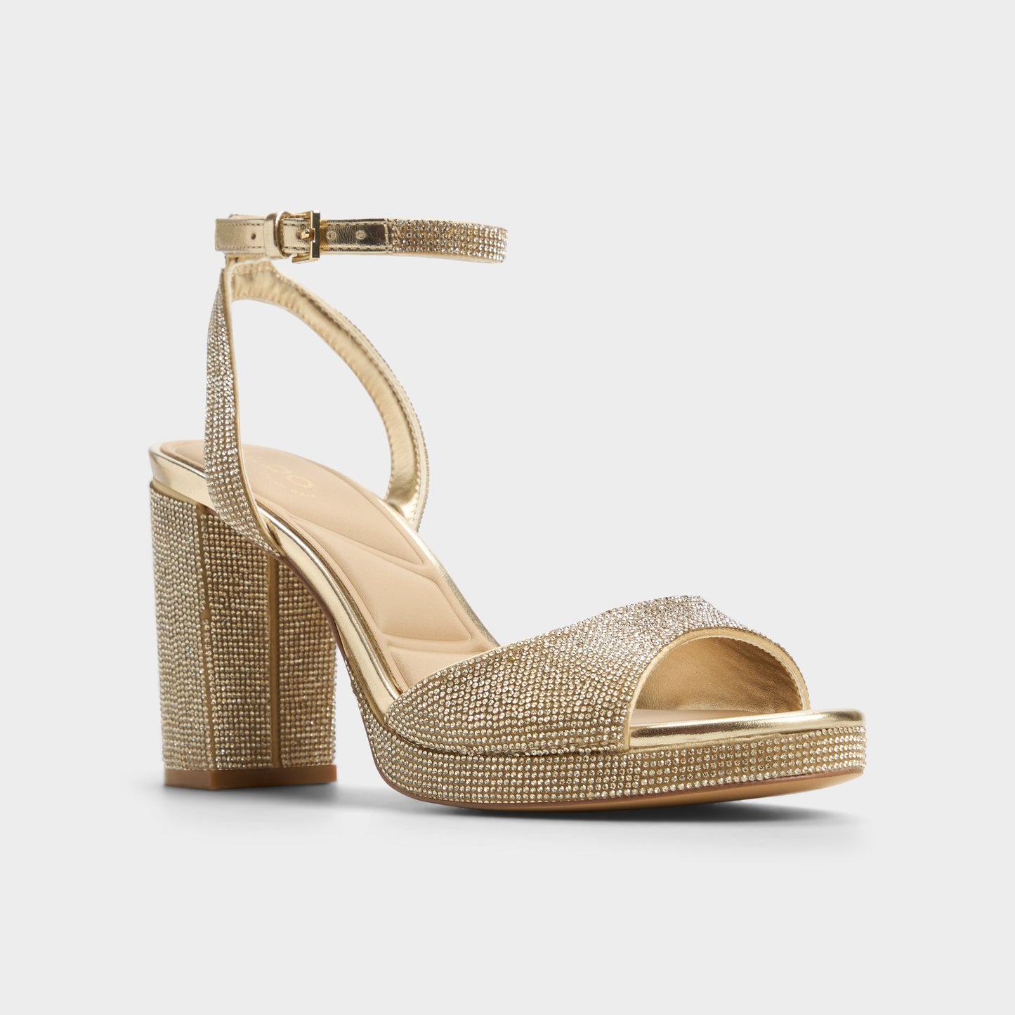 Alluring Champagne Women's Strappy sandals - Strappy heeled sandal, Platform Aldo Champagne