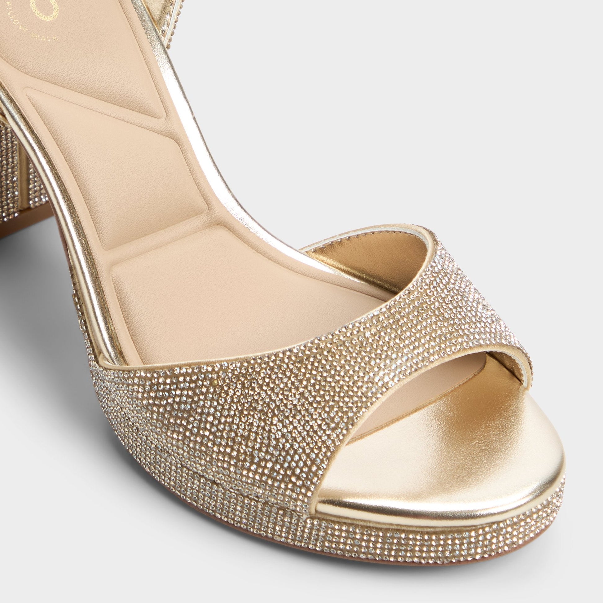 Alluring Champagne Women's Strappy sandals - Strappy heeled sandal, Platform Aldo Champagne
