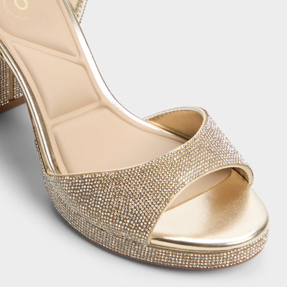Alluring Champagne Women's Strappy sandals - Strappy heeled sandal, Platform Aldo Champagne