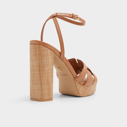 Valaberel Medium Brown Women's Platform sandals - Strappy heeled sandal, Platform Aldo Medium brown