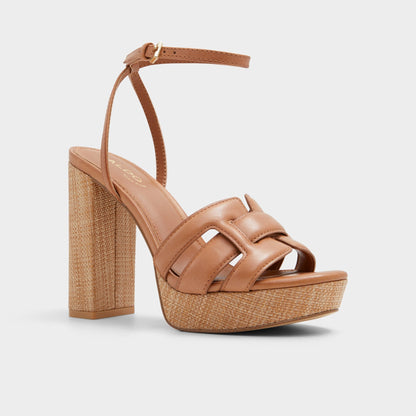 Valaberel Medium Brown Women's Platform sandals - Strappy heeled sandal, Platform Aldo Medium brown