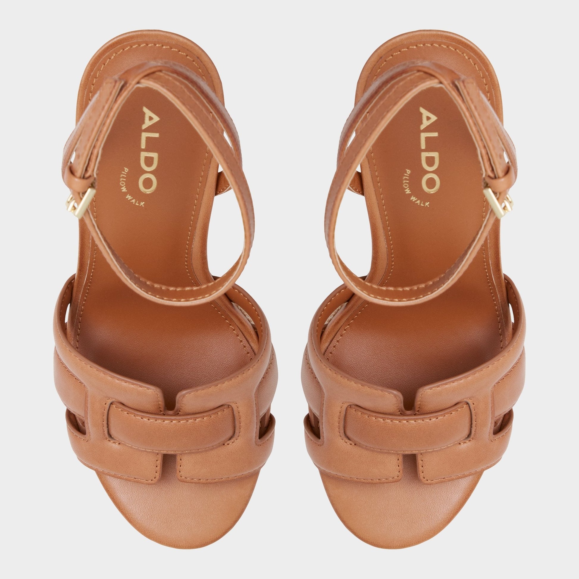 Valaberel Medium Brown Women's Platform sandals - Strappy heeled sandal, Platform Aldo Medium brown