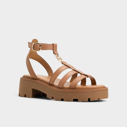 Lamington Medium Brown Women's Strappy sandals - Gladiator sandal, Lug sole Aldo Medium Brown