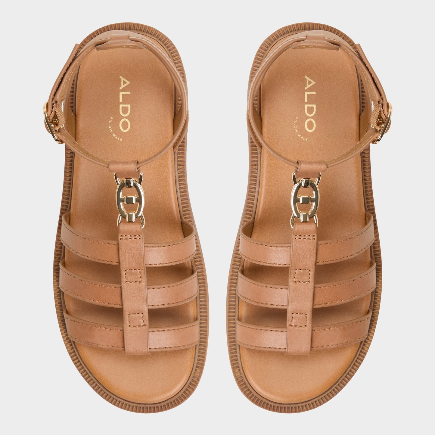 Lamington Medium Brown Women's Strappy sandals - Gladiator sandal, Lug sole Aldo Medium Brown