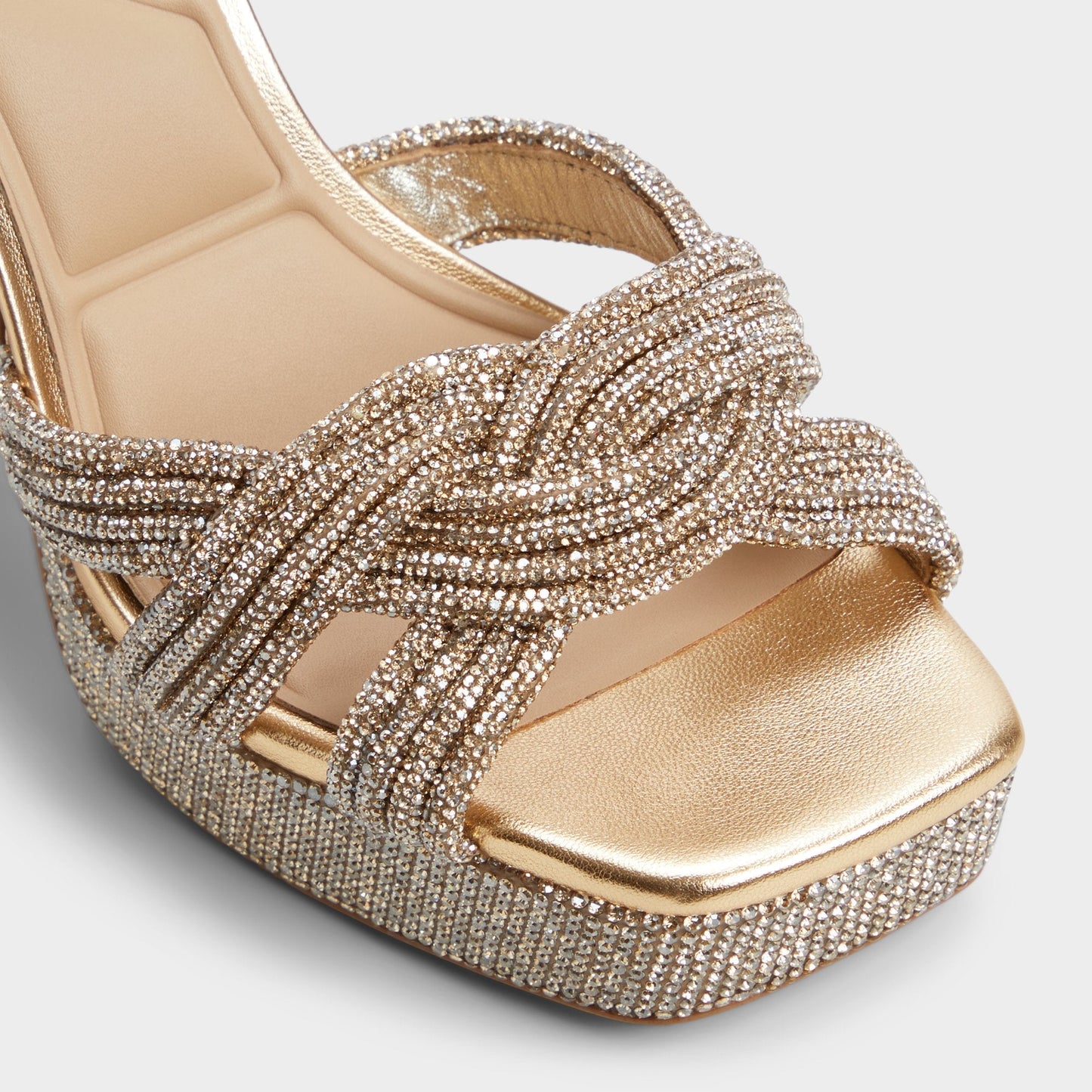 Shimma Gold Women's Iridescent metallics - Strappy heeled sandal, Platform Aldo Gold