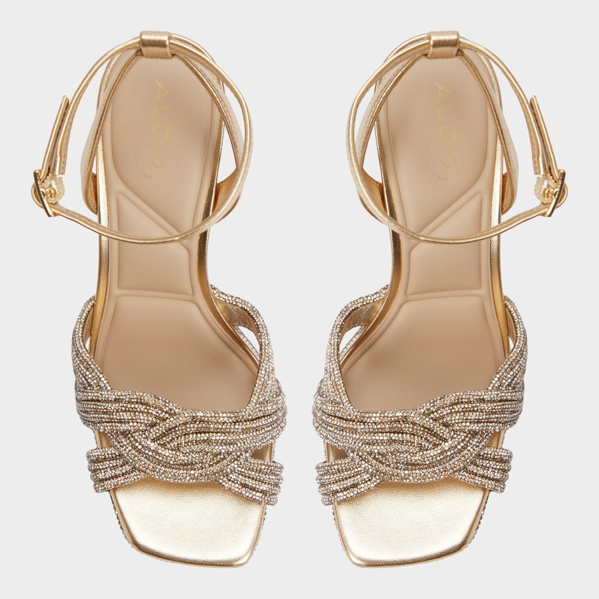 Shimma Gold Women's Iridescent metallics - Strappy heeled sandal, Platform Aldo Gold