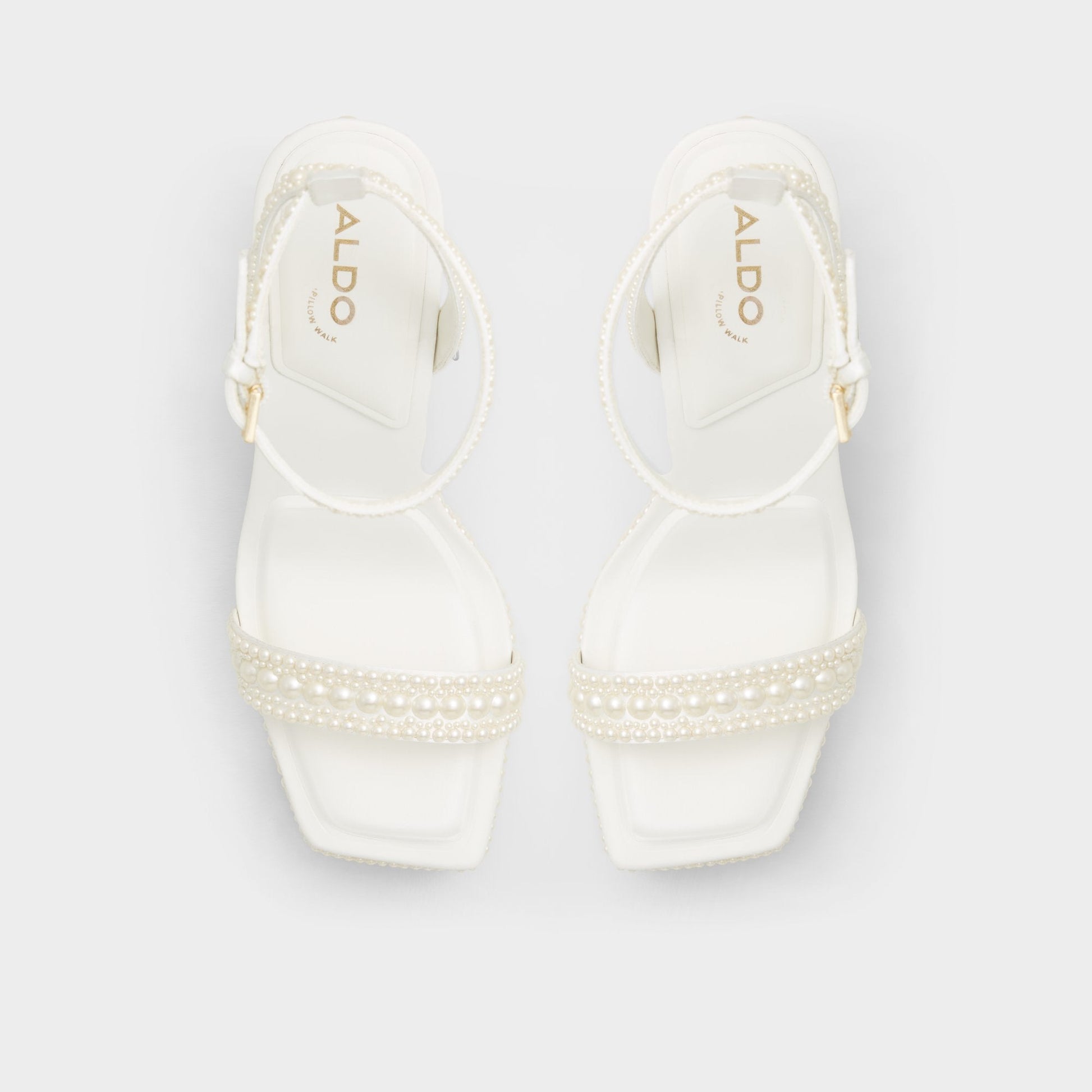 Lulu White Women's Strappy sandals - Strappy heeled sandal, Block heel Aldo White