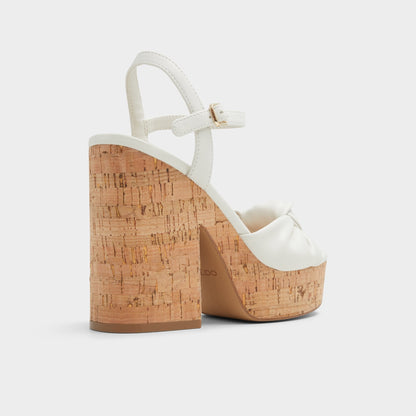 Ulialdan White/Bone Women's Platform sandals - Strappy heeled sandal, Platform Aldo White/Bone