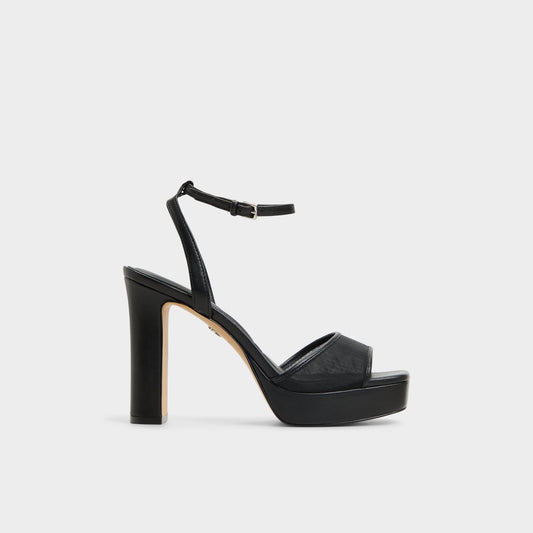 Chicglimmer Black Women's Platform sandals - Strappy heeled sandal, Block heel Aldo Black
