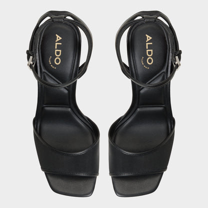 Chicglimmer Black Women's Platform sandals - Strappy heeled sandal, Block heel Aldo Black