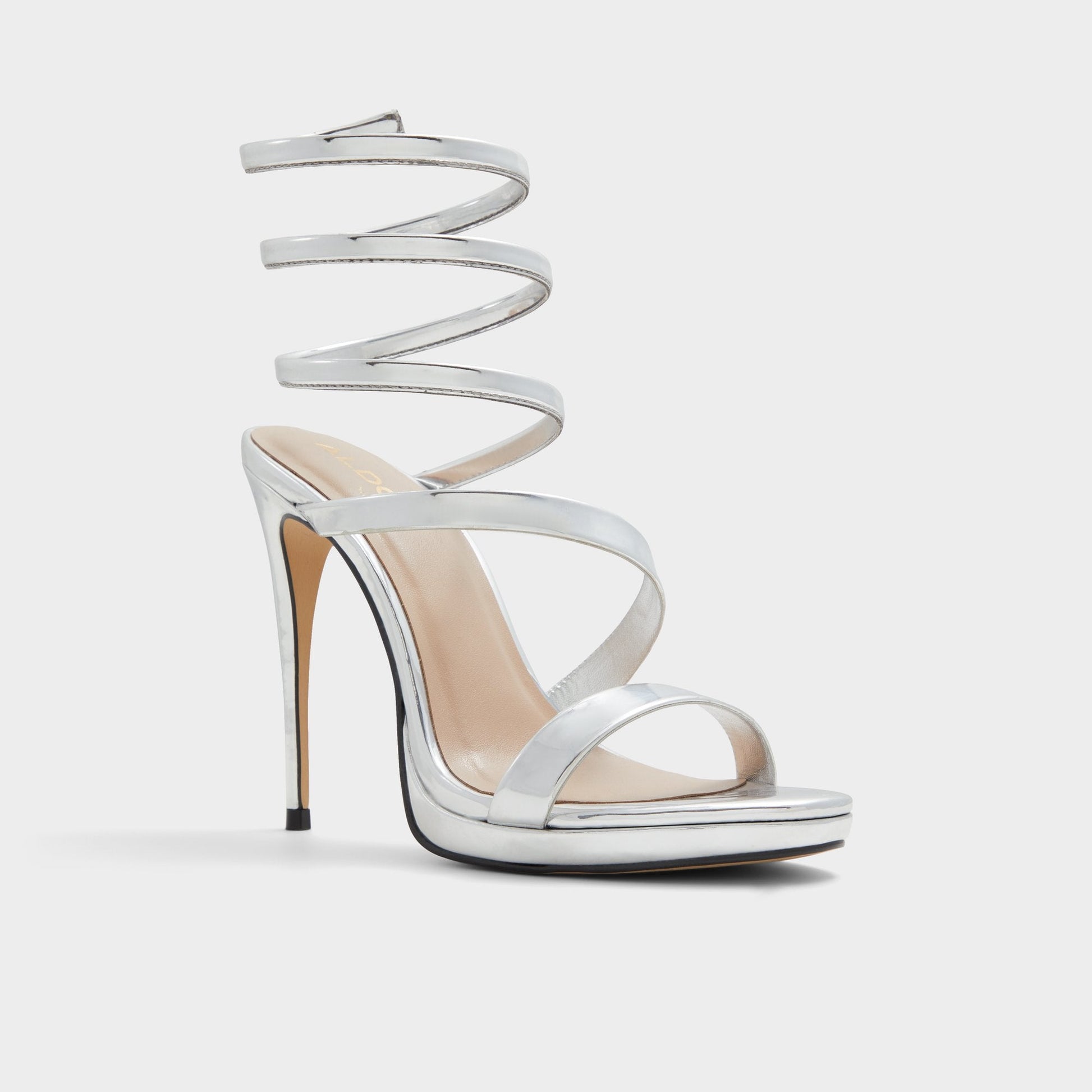 Katswirl in Silver - Strappy sandal, Stiletto platform Aldo Silver