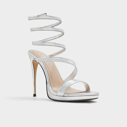Katswirl in Silver - Strappy sandal, Stiletto platform Aldo Silver