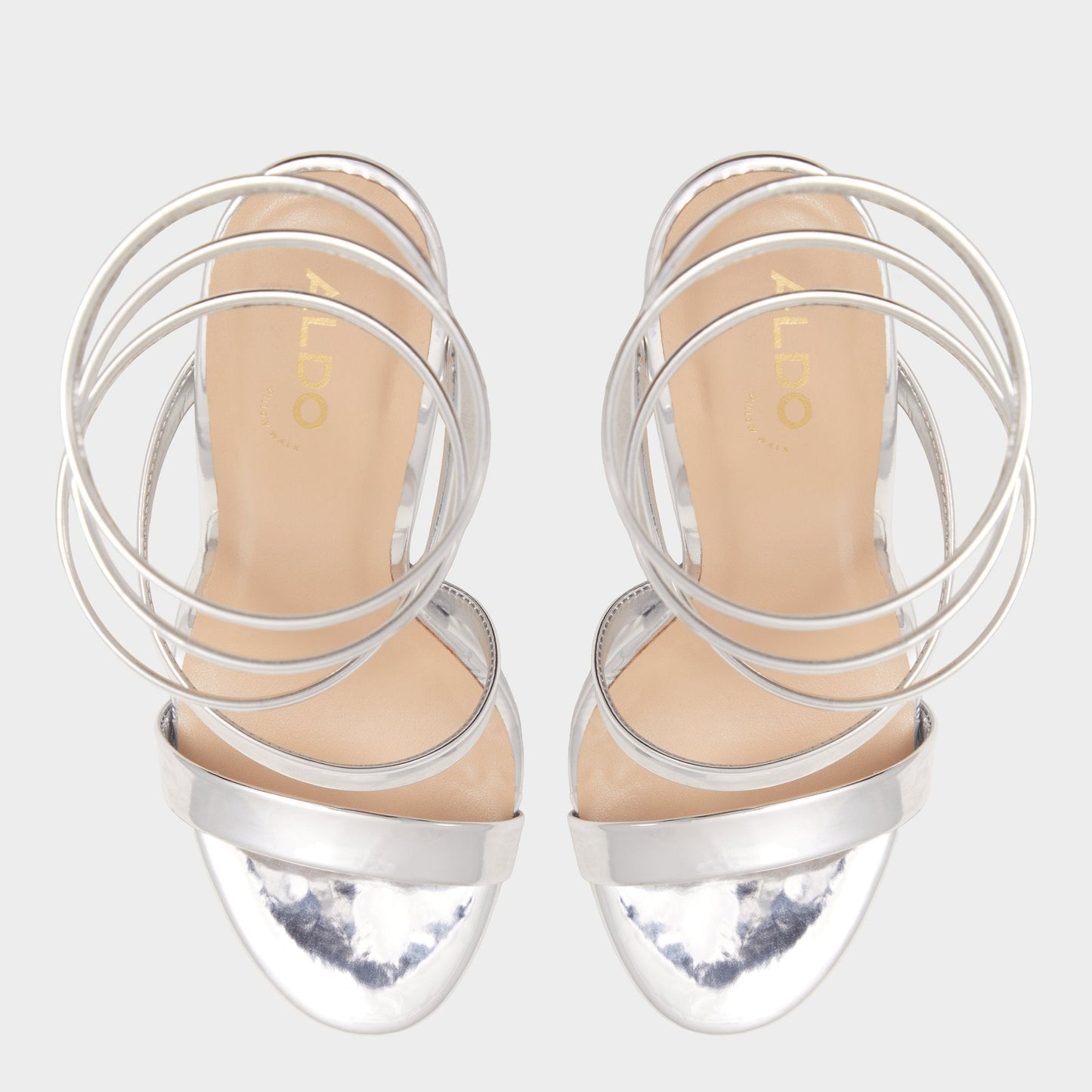 Katswirl in Silver - Strappy sandal, Stiletto platform Aldo Silver