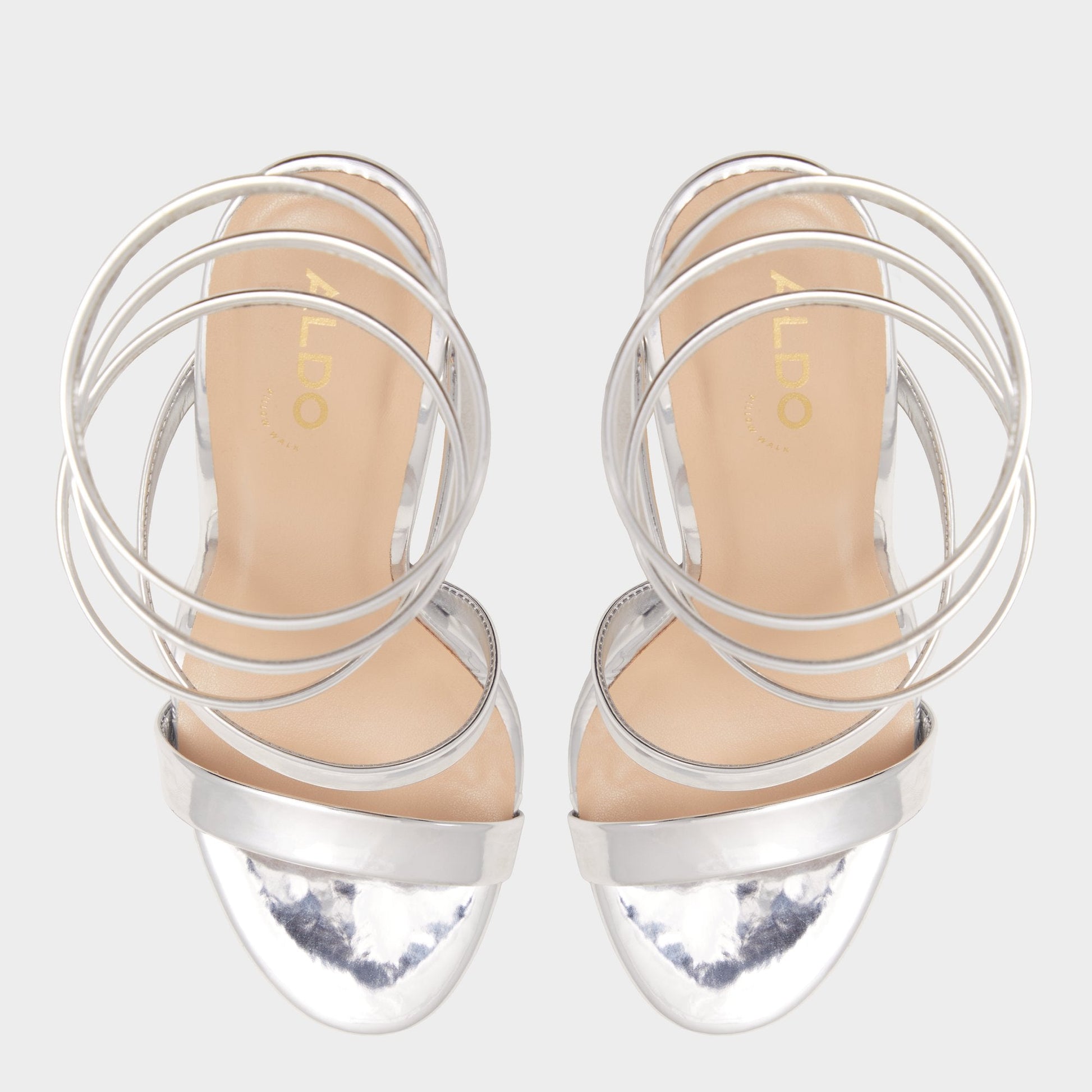Katswirl in Silver - Strappy sandal, Stiletto platform Aldo Silver